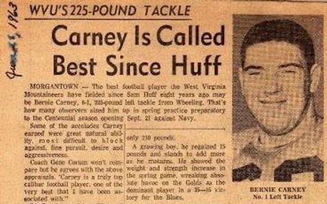 Football player Bernie Carney newspaper clippings