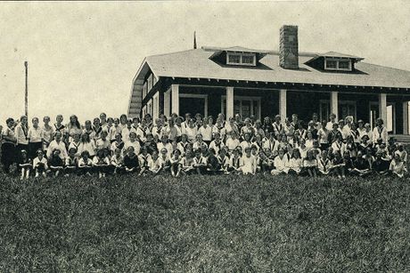 Group photo of early 4-H camp at Jackson's Mill