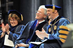 Bill Clinton and James Clements at commencement