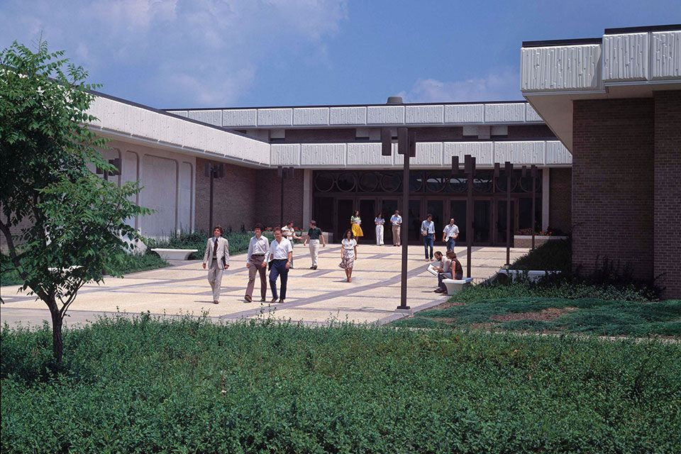 Exterior of Law Center in 1975