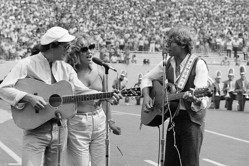 John Denver singing Country Roads at Mountaineer Field