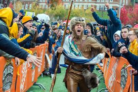 Mountaineer runs through crowd at ESPN's College Game Day broadcast