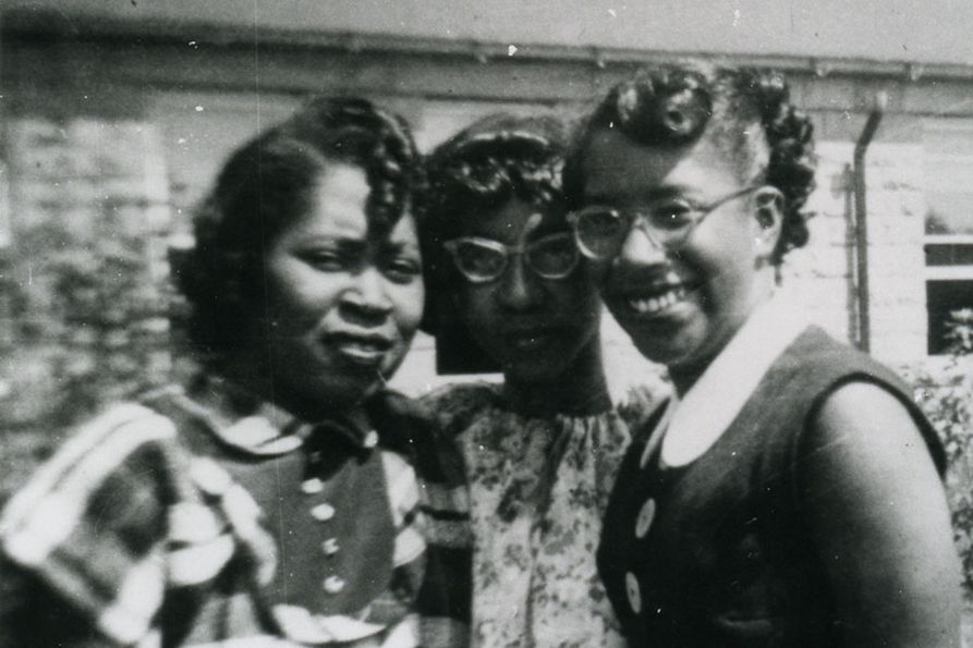 Annette Chandler-Broome, right, with two other women