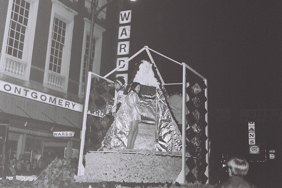 Float in 1969 homecoming parade